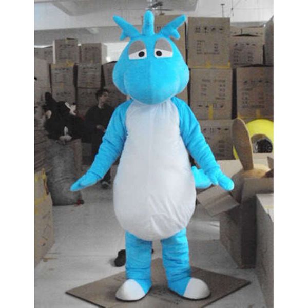 Costumes de mascotte mousse mignon dinosaure bleu dessin animé en peluche de Noël déguisé Halloween Mascot Costume