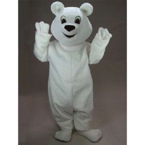 Costumes de mascotte mousse mignon ours blanc caricaturé en peluche de Noël déguisement Halloween Mascot Costume