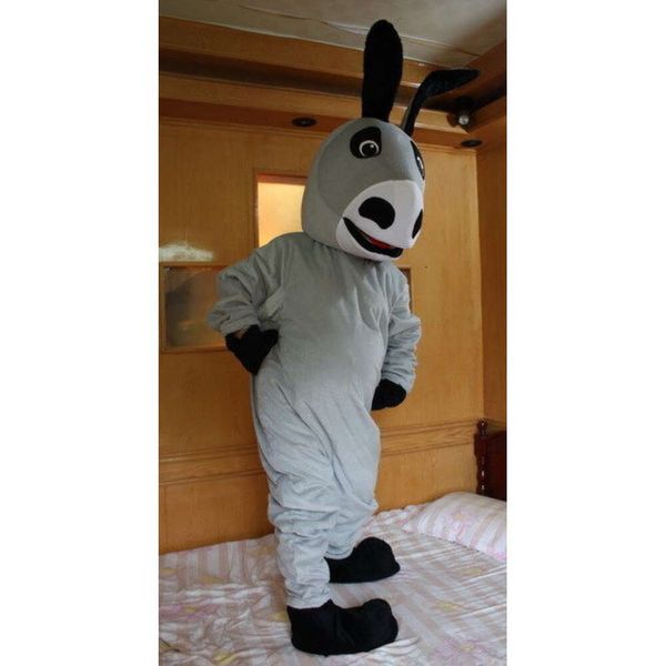 Costumes de mascotte mousse Gris Donkey Doltoon Bragas de Noël Fancy Derche Halloween Mascot Costume