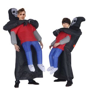 Disfraces de mascota divertido traje negro máscara fantasma disfraz Iable Halloween carnaval fiesta de disfraces amigos reunión regalo de vacaciones