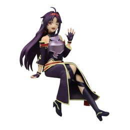 Disfraces de mascota Genuino 13 cm Figura de anime Sword Art Online Konno Yuuki Rosario de la madre Sentado Modelo Muñeca Juguete Regalo Recoger Adorno en caja PVC