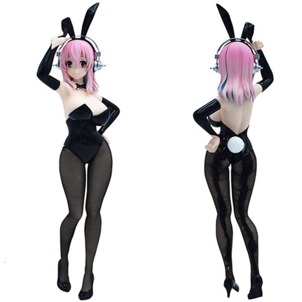 Costumes de mascotte Véritable 28cm Anime Sexy Figure Supersonico Jouet Noir Lapin Fille Chanteur Debout Décoration Modèle Poupées Jouet Cadeau Collectionner Pvc