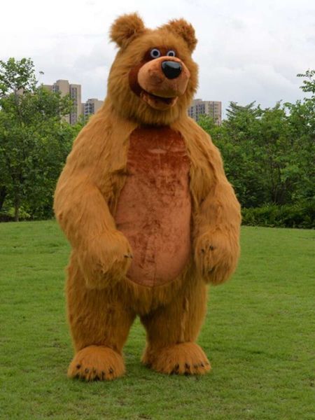 Costumes de mascotte Costume de mascotte d'ours Iatable géant complet du corps adulte costume gonflable à pied vêtements de scène déguisement de personnage pour le divertissement