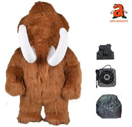 Costumes de mascotte géant réaliste mammouth Iatable costume adulte marche mascotte costume exploser personnage animal robe drôle pour le divertissement