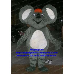 Disfraces de mascota Gris de piel larga Oso Koala Disfraz de mascota Coala Personaje de dibujos animados para adultos Traje Traje Ventas Rendimiento Banquete de despedida Zx1080
