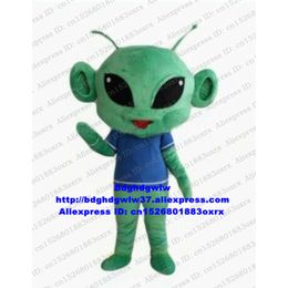 Costumes de mascotte Vert Alien Extra-terrestre Êtres intelligents Soucoupe Homme Saucerman Costume de mascotte Personnage Scenic Spot Couple Photos Zx2184