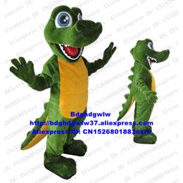 Costumes de mascotte Costume de mascotte d'alligator de crocodile vert Costume de personnage de dessin animé pour adulte Costume Publicité et publicité Photo de groupe Zx1495