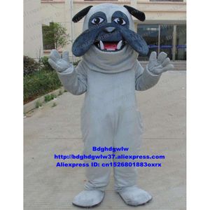 Costumes de mascotte bouledogue gris Pitbull chien Pit Bull Terrier mascotte Costume adulte personnage de dessin animé Mor événements conférence Photo Zx820