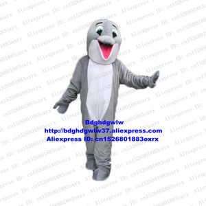 Costumes de mascotte Dauphin gris Marsouin Porc de mer Delphinidés Baleine Cétacé Costume de mascotte Personnage de dessin animé Cérémonie de mariage habillé en direct Zx501