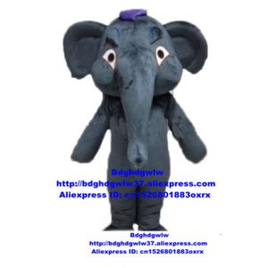 Costumes de mascotte Costume de mascotte d'éléphant gris Costume de personnage de dessin animé pour adulte Costume Étiquette Thème de film de courtoisie Zx227