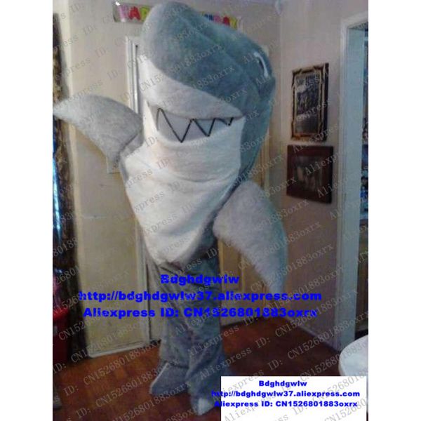 Costumes de mascotte Costume de mascotte de requin gris Costume de personnage de dessin animé pour adulte Costume professionnel Speziell Campagne populaire technique Zx1435