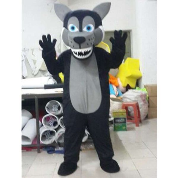 Costumes de Mascotte Halloween noël noir Husky loup Mascotte dessin animé en peluche déguisement Mascotte Costume
