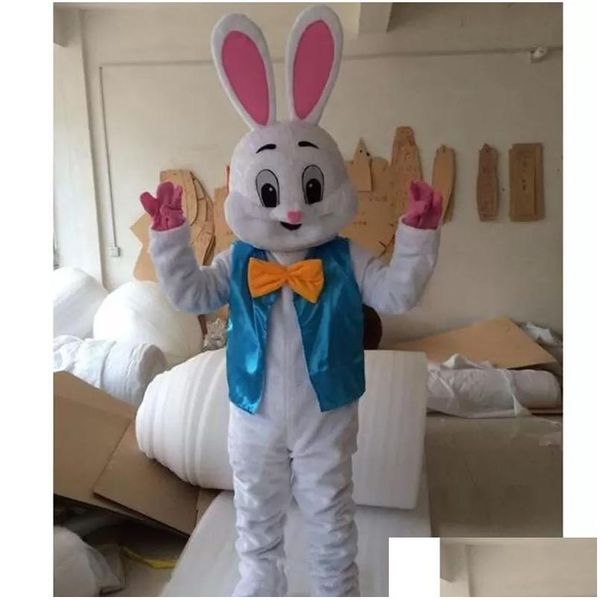 Costumes de mascotte Halloween Costume de lapin de Pâques de haute qualité Cartoon P Thème Caractère Taille Adt Carnaval de Noël Fan de fête d'anniversaire Dhwcb