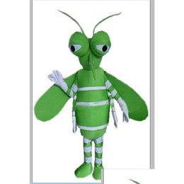 Costumes de mascotte Halloween Green Mosquito Costume Cartoon Été Skeeter Thème du personnage de Noël Carnival Drop Livraison Dhszi