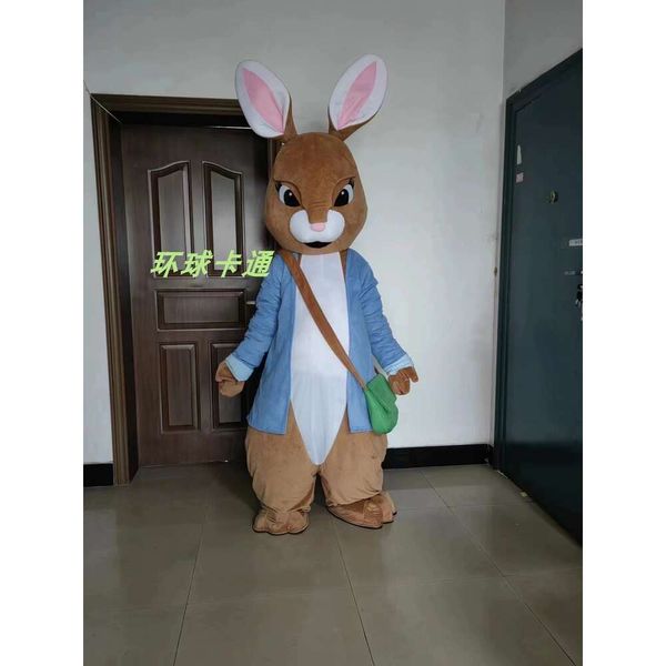 Costumes de mascotte offre spéciale mode bleu lapin de pâques lapin dessin animé en peluche noël déguisement Halloween mascotte Costume