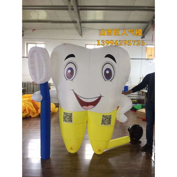 Trajes de mascota Modelo de dientes de publicidad IATable Cepillo de dientes iatable