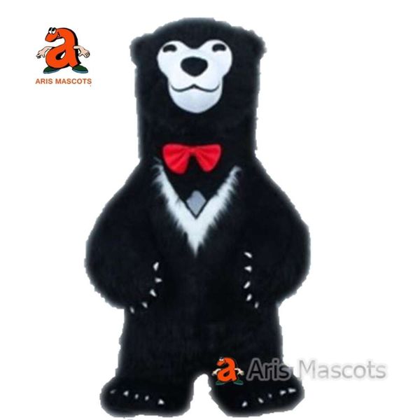 Disfraces de mascotas Iatable Disfraz de oso sonriente negro Disfraz de personaje de animal adulto Iated Traje de cuerpo completo para fiesta de eventos de Halloween