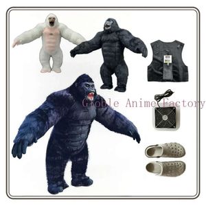Costumes de mascotte Iatable King Kong Costume gorille en peluche fourrure mascotte Animal venise carnaval robe Costume Fursuit événement décor
