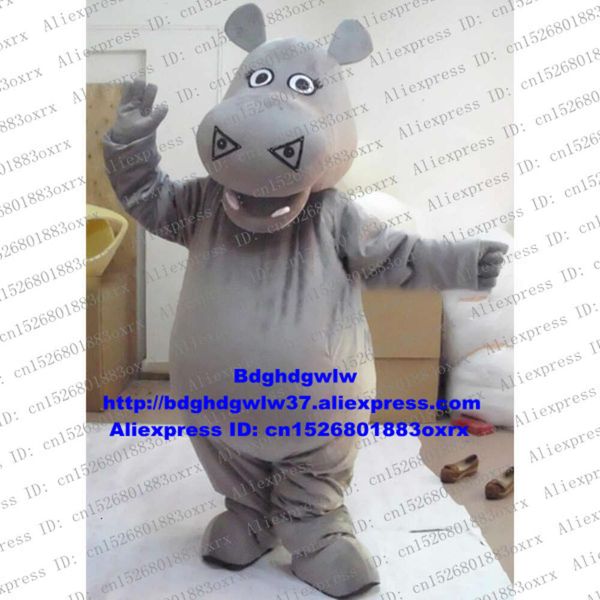 Costumes de mascotte gris clair hippopotame cheval de rivière hippopotame mascotte costume adulte personnage de dessin animé tenue marque figure réunion bienvenue Zx2128