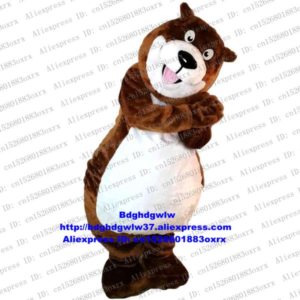 Costumes de mascotte longue fourrure marron grizzly ours Ursus Arctos mascotte Costume adulte dessin animé personnage marque Image supermarché Zx638