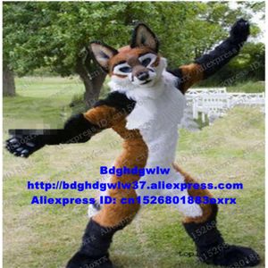 Mascottekostuums Lange vacht Harige bruine vos Wolf Husky Hond Fursuit Mascottekostuum Volwassen karakterpak Cultureel festival Sociale prestaties Zx3025