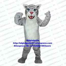 Costumes de mascotte longue fourrure tigre blanc adulte personnage de dessin animé tenue costume costume habillé comme mascotte festival célébration Zx2747
