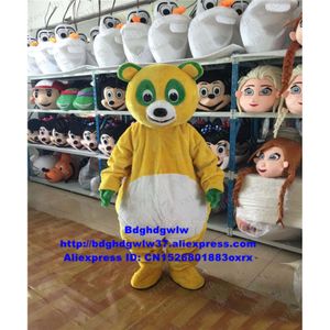 Costumes de mascotte longue fourrure ours jaune costume de mascotte de la mascotte adulte du personnage de dessin animé de personnage