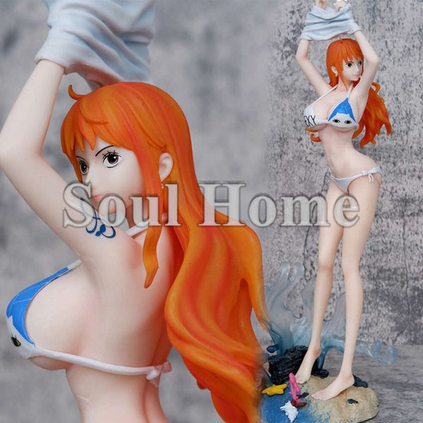 Disfraces de mascotas Disfraces de mascotas 34 cm Anime One Piece Nami Grandline Girls on Vacation Chica Sexy Figuras de acción de Pvc Hentai Juguetes de modelos coleccionables Regalo de Navidad