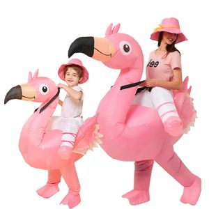 Mascottekostuums Mascottekostuums Volwassen Kinderen Roze Flamingo Iatable Kostuum Halloween Kerstmis Carnaval Kinderdag Vakantie Feest Verjaardagscadeau
