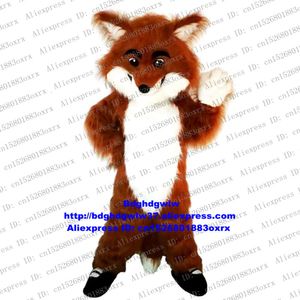 Costumes de mascotte Costumes de mascotte marron longue fourrure chacal Dhole renard mascotte Costume adulte personnage de dessin animé Client MERCI fête exposition commerciale Zx651