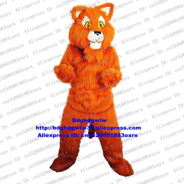 Costumes de mascotte Costumes de mascotte Chat sauvage orange-jaune Chat sauvage Lynx Catamount Costume de mascotte Bobcat Personnage adulte Propriétés de la scène Cérémonie de clôture Zx591