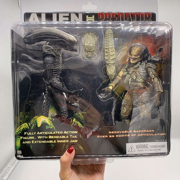 Costumes de mascotte Neca Figure Alien Vs Predator Figure Tru Exclusive Action Figure Alien Figure Modèle Jouets Joint Mobile Poupée Bibliothèque Ornement