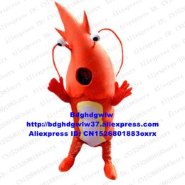 Costumes de mascotte Crevettes orange Crevettes Homard Écrevisse Langouste Costume de mascotte Costume de personnage de dessin animé adulte Costume Bienvenue aux nouveaux arrivants Zx1