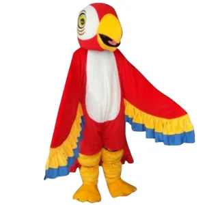 Costumes de mascotte Costume de mascotte de dessin animé de perroquet rouge et bleu aigle oiseaux vêtements Anime robe de marche en plein air Halloween costumes de défilé de Noël