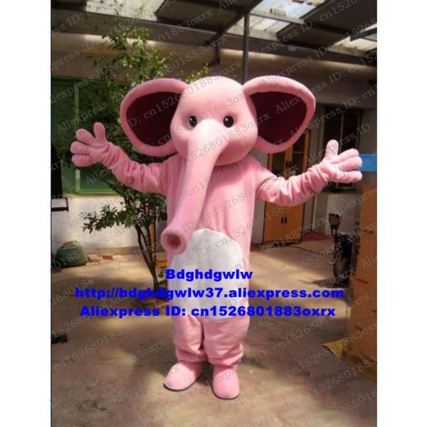 Disfraces de mascotas Elefante rosa Disfraz de mascota elefish Traje de personaje de dibujos animados para adultos Traje Grand Bodog Casino Salidas familiares Zx2935