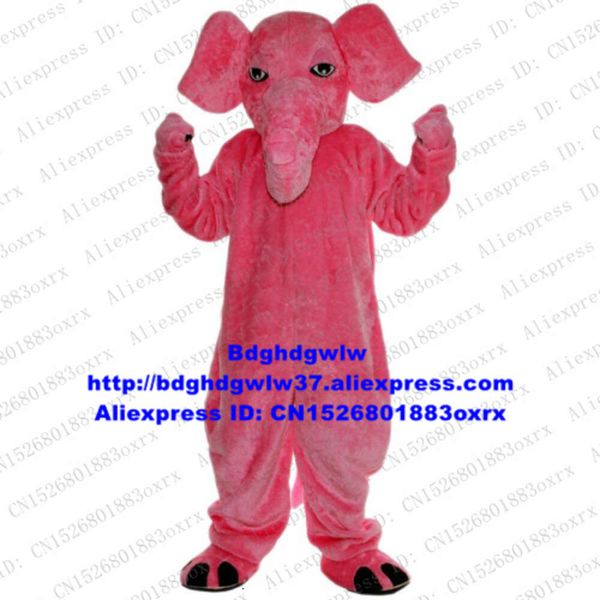 Costumes de mascotte Rose longue fourrure éléphant Elephish mascotte Costume adulte personnage de dessin animé tenue costume cérémonie événement étage spectacle Zx640