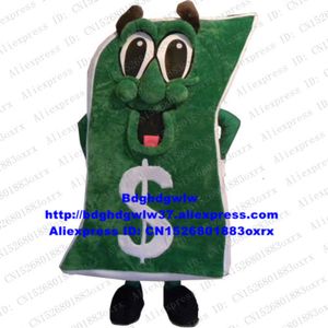 Costumes de mascotte prêt papier-monnaie monnaie billet de banque billet de banque dollar USD costume de mascotte adulte personnage de dessin animé scène professionnelle magique Zx4