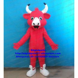 Costumes de mascotte rouge Kerbau Buffalo Bison boeuf sauvage taureau bovins veau mascotte Costume personnage de dessin animé cérémonie de mariage activités de la société Zx1197