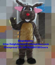 Costumes de mascotte Rudolph le renne au nez rouge Charlie Milu cerf mascotte Costume adulte famille activités spirituelles attractions touristiques zx2831