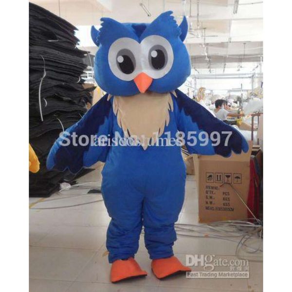 Costumes de mascotte Vente Blue Owl Carnival Cartoon Costume de mascotte Fancy Dishy Animal Mascot Costume Livraison gratuite