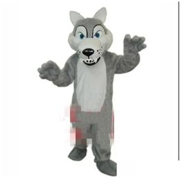 Costumes de mascotte Super mignon Halloween Wolf Costume Fancy Dishor Carnival Cartoon Thème pour les hommes Festival Drop Drop Livil