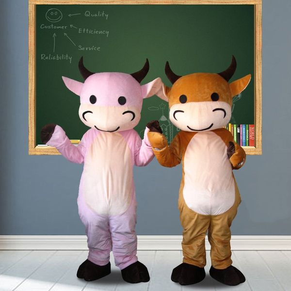 Costumes de mascotte, Costume de vache à lait blanc et noir, déguisement pour adulte, taille de dessin animé, vêtements d'anniversaire d'halloween