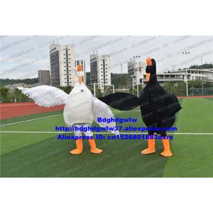 Costumes de mascotte Blanc Noir Cygne Cygnus Oie Oies Costume De Mascotte Adulte Personnage De Dessin Animé Ambulatoire Marche Image D'entreprise Film Zx770