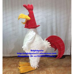 Costumes de mascotte corne de brume blanche Leghorn jeu de combat de volaille coq poulet Chook Costume de mascotte Grand Bodog Casino Cabaret Zx2315