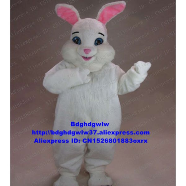 Disfraces de mascota Conejito de Pascua de piel larga blanca Osterhase Conejo Liebre Disfraz de mascota Personaje de dibujos animados Guapo Buen desempeño Zx2413