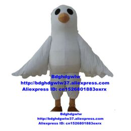 Costumes de mascotte Pigeon blanc Colombe Mouette Mouette Mer Mew Oie des neiges Costume de mascotte Adulte Personnage de dessin animé Client MERCI Fête Zx192