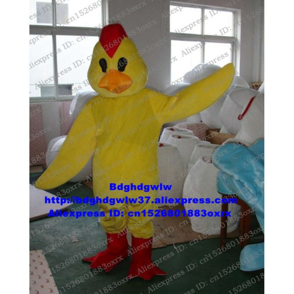 Costumes de mascotte Poulet jaune Poule Poussin Chook Chickleling Costume de mascotte Adulte Personnage de dessin animé Tenue Planification de la mode Festival d'art Zx2989