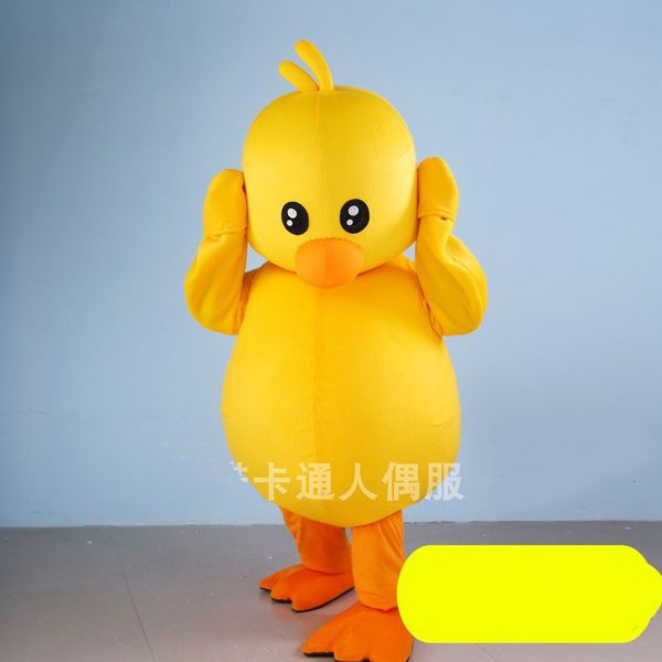 Costumes de mascotte Mascotte de canard jaune Personnage de dessin animé Costume de mascotte Taille adulte Fantaisie Outfit Robe de soirée