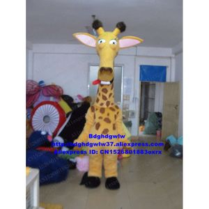 Mascotte Kostuums Gele Giraffe Giraffa Mascotte Kostuum Volwassen Stripfiguur Outfit Pak Halloween All Hallows Zx2036