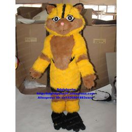 Mascottekostuums Gele Lange Bont Wilde Kat Wilde Kat Caracal Ocelot Kitten Mascottekostuum Volwassen Karakter Cartoon Rekwisieten Merknaam Promotie Zx1059